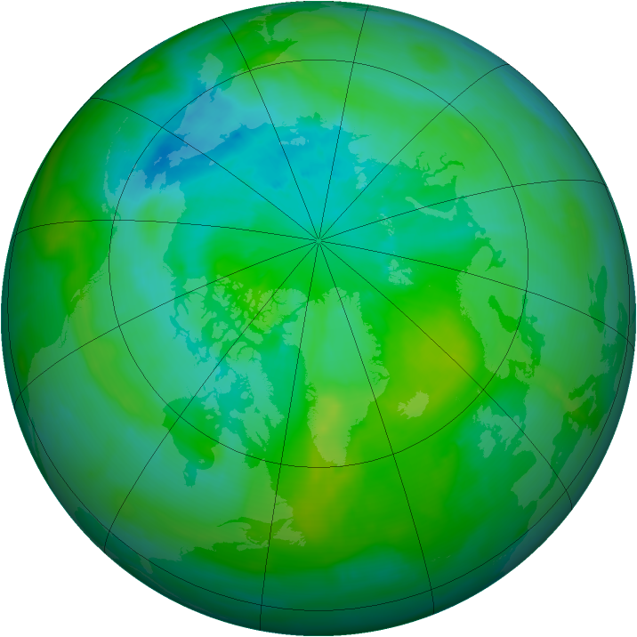 Arctic ozone map for 20 August 2013
